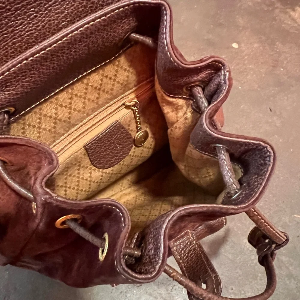 Gucci Vintage Brown Suede Leather Backpack - Picture 6 of 8
